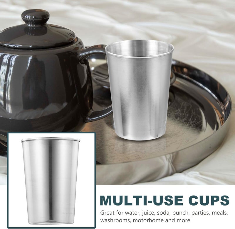 SOLUSTRE Stainless Steel Bathroom Tumbler Cup 3.35 Inch Water Cup Multi-Use for Toothbrush Mouthwash Beverages and Parties Easy to Clean - Image 4